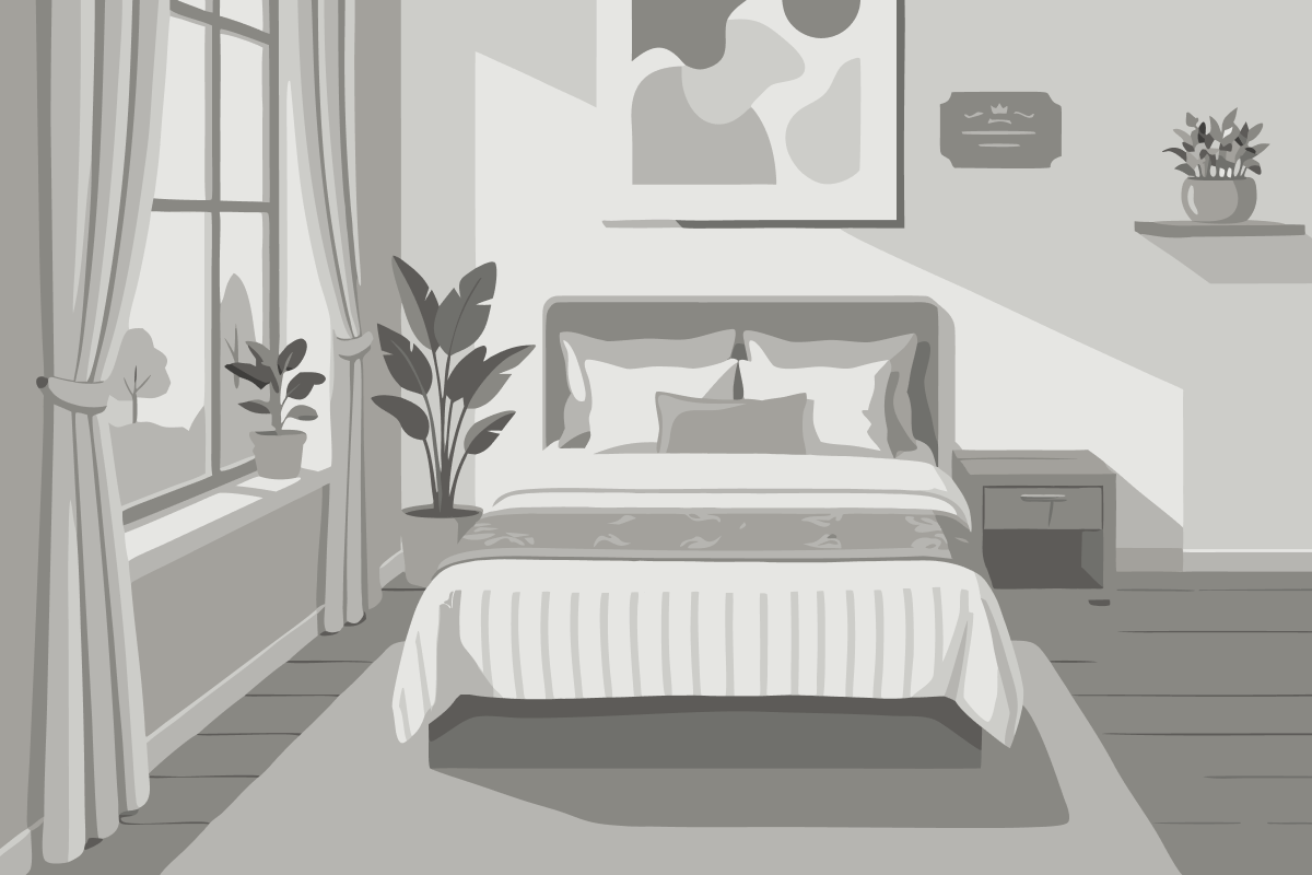 Room with One Queen Bed and Two Single Beds